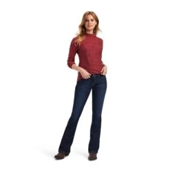 Ariat® Ladies Laguna Sun-Dried Tomato Hooded Shirt 10041212 -Ariat Shoes Shop F22 WMS WEST 10041212 full