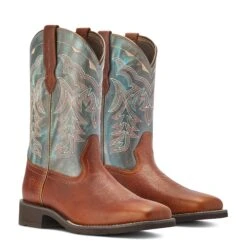 Ariat® Ladies Delilah Spiced Cider & Teal River Boots 10042420 13 Ariat® Ladies Delilah Spiced Cider & Teal River Boots 10042420 -Ariat Shoes Shop F22 WMS WEST 10042420 pair