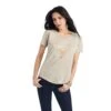 Ariat® Ladies Blanket Skull Oatmeal Heather T-shirt 10042718 -Ariat Shoes Shop F22 WMS WEST 10042718 front