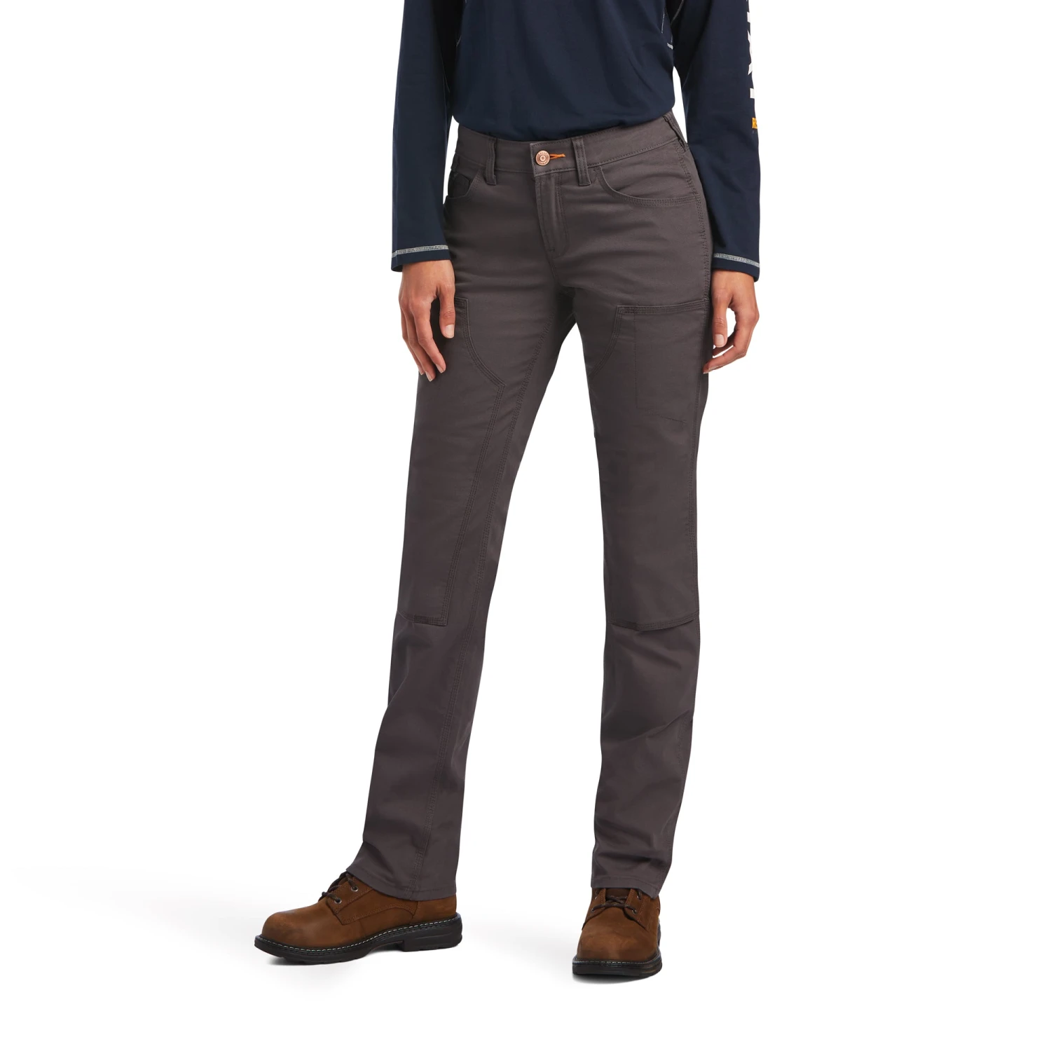 Ariat Ladies Rebar DuraStretch™ Double Front Rebar Grey Pants 10041069 4 Ariat Ladies Rebar DuraStretch™ Double Front Rebar Grey Pants 10041069 - Image 2