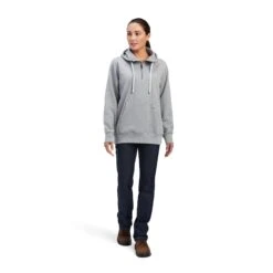 Ariat® Ladies Rebar Skill Set 1/2 Zip Grey Pullover Hoodie 10041598 -Ariat Shoes Shop F22 WMS WORK 10041598 full