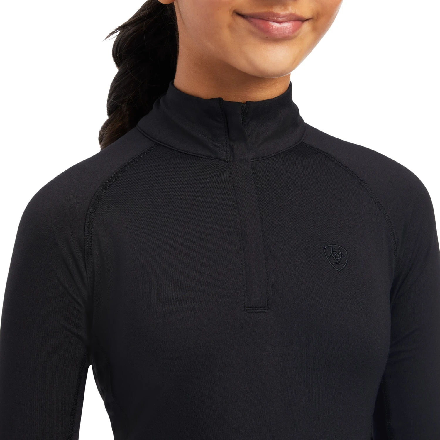 Ariat Girl's Lowell 2.0 Black 1/4 Zip Baselayer Jacket 10041192 4 Ariat Girl's Lowell 2.0 Black 1/4 Zip Baselayer Jacket 10041192 - Image 3