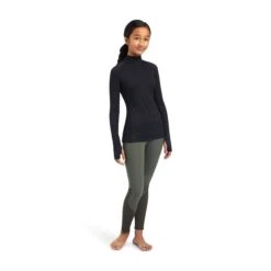 Ariat Girl's Lowell 2.0 Black 1/4 Zip Baselayer Jacket 10041192 8 Ariat Girl's Lowell 2.0 Black 1/4 Zip Baselayer Jacket 10041192 -Ariat Shoes Shop F22 YTH ENGL 10041192 full