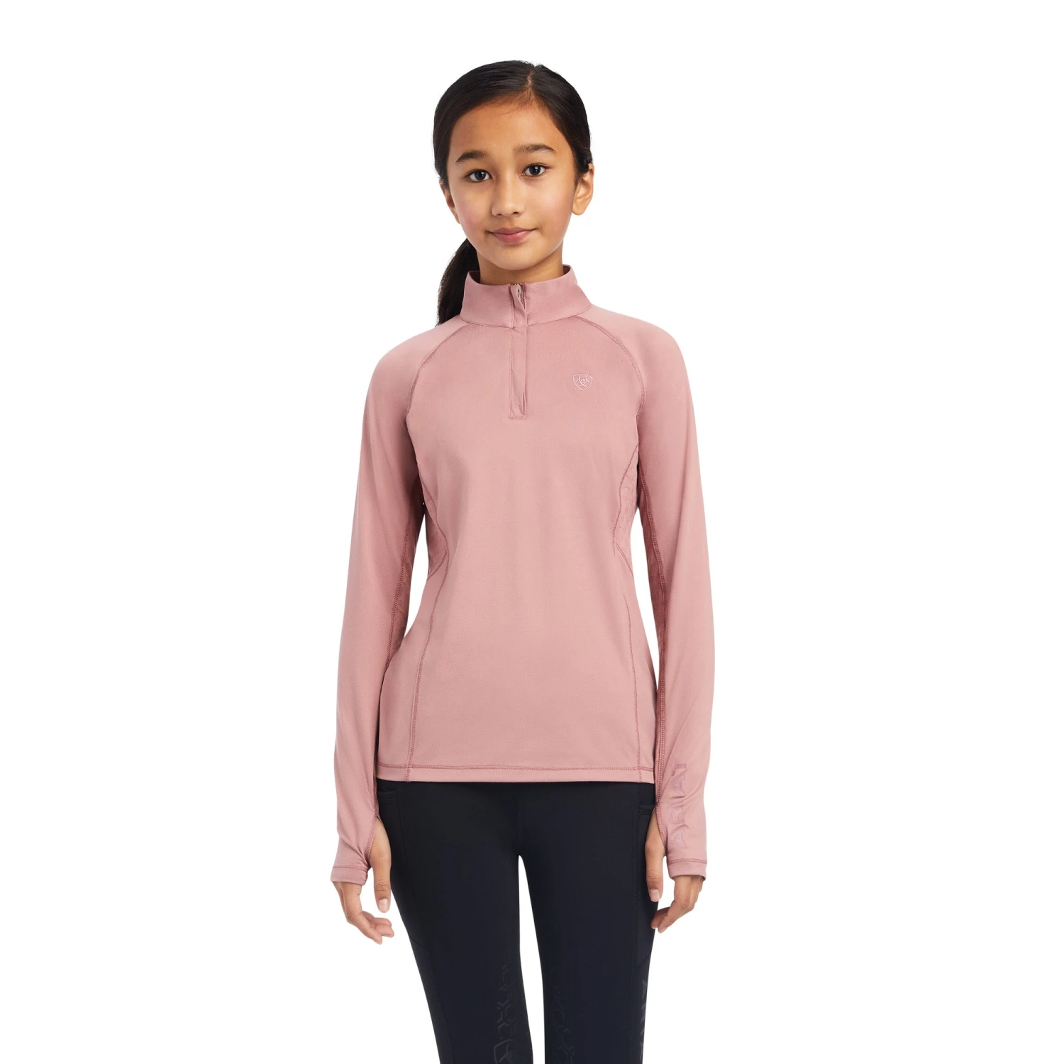 Ariat Girl's Lowell 2.0 Nostalgia Rose 1/4 Zip Baselayer Jacket 10041193 3 Ariat Girl's Lowell 2.0 Nostalgia Rose 1/4 Zip Baselayer Jacket 10041193