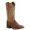 Ariat Ladies Round Up Wide Square Toe Powder Brown Boots 10018528