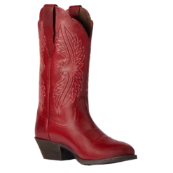 Ariat Ladies Heritage R Toe Rosy Red StretchFit Western Boots 10038433