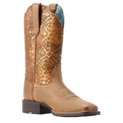 Ariat® Ladies Round Up Brown & Copper Emboss Western Boots 10044431