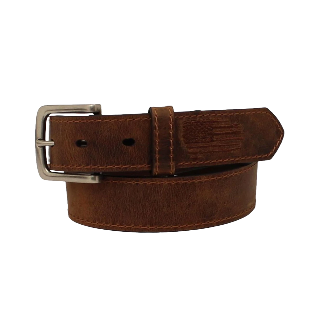 Ariat Children's Stitch USA Flag Shield Brown Belt A1307402 3 Ariat Children's Stitch USA Flag Shield Brown Belt A1307402