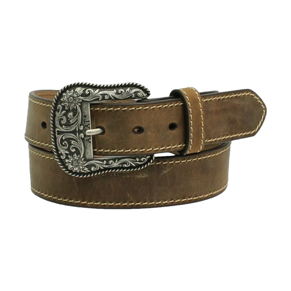 Ariat Ladies Accent Distressed Brown Leather Belt A1523402 3 Ariat Ladies Accent Distressed Brown Leather Belt A1523402