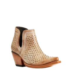 Ariat® Ladies Dixon Studs Old West Tan Snip Toe Booties 10038382
