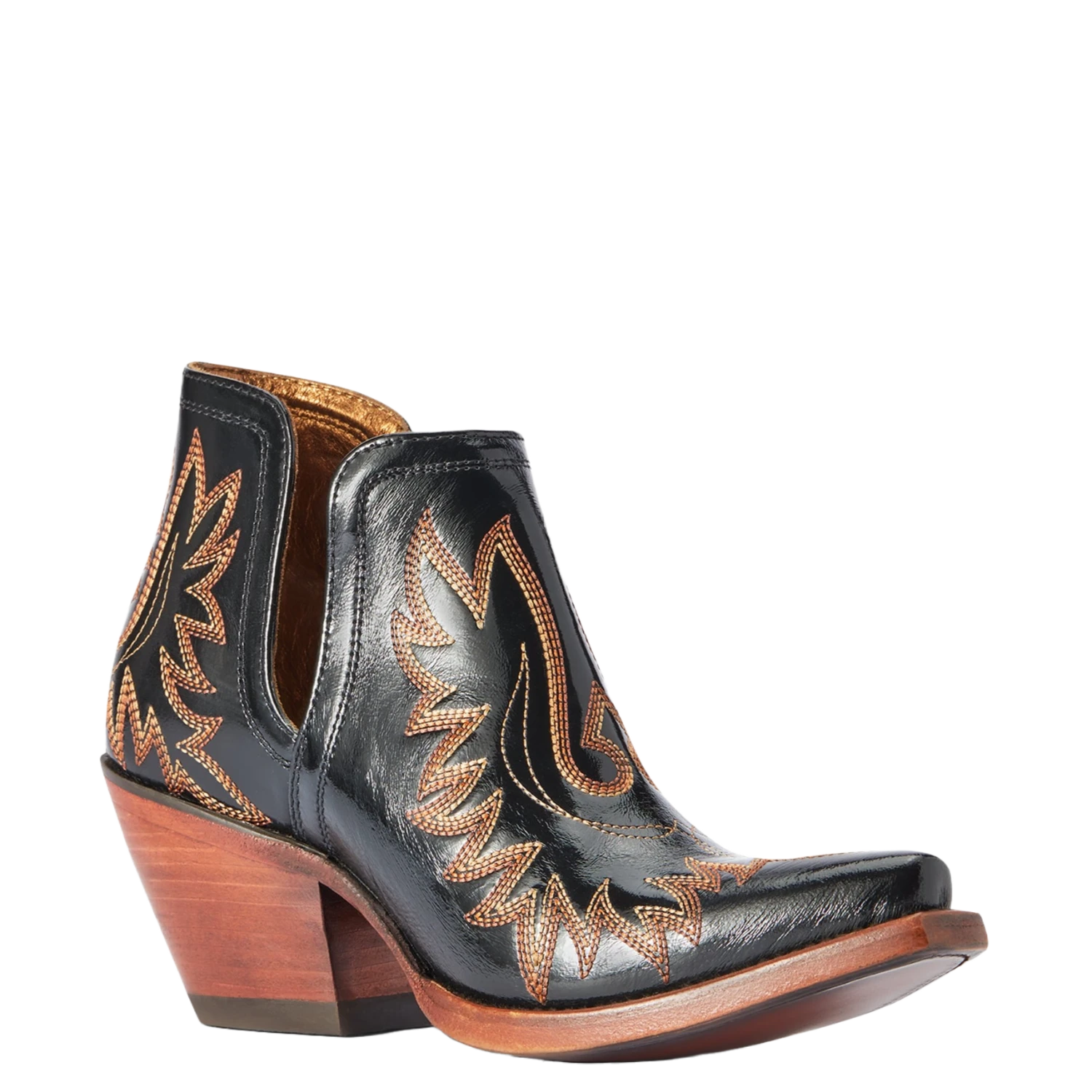 Ariat® Ladies Dixon Spade Black Patent Western Booties 10042454 3 Ariat® Ladies Dixon Spade Black Patent Western Booties 10042454