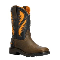 Ariat® Children's Cocoa Brown Work Orange VentTEK™ Boots 10034159