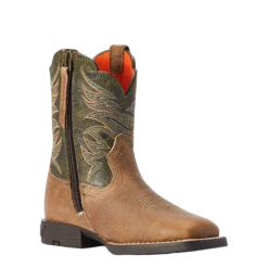 Ariat® Children's Firecatcher Alfalfa & Brown Square Toe Boots 10042416