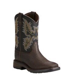 Ariat® Children's Workhog Wide Square Toe Brown & Black Boots 10021452