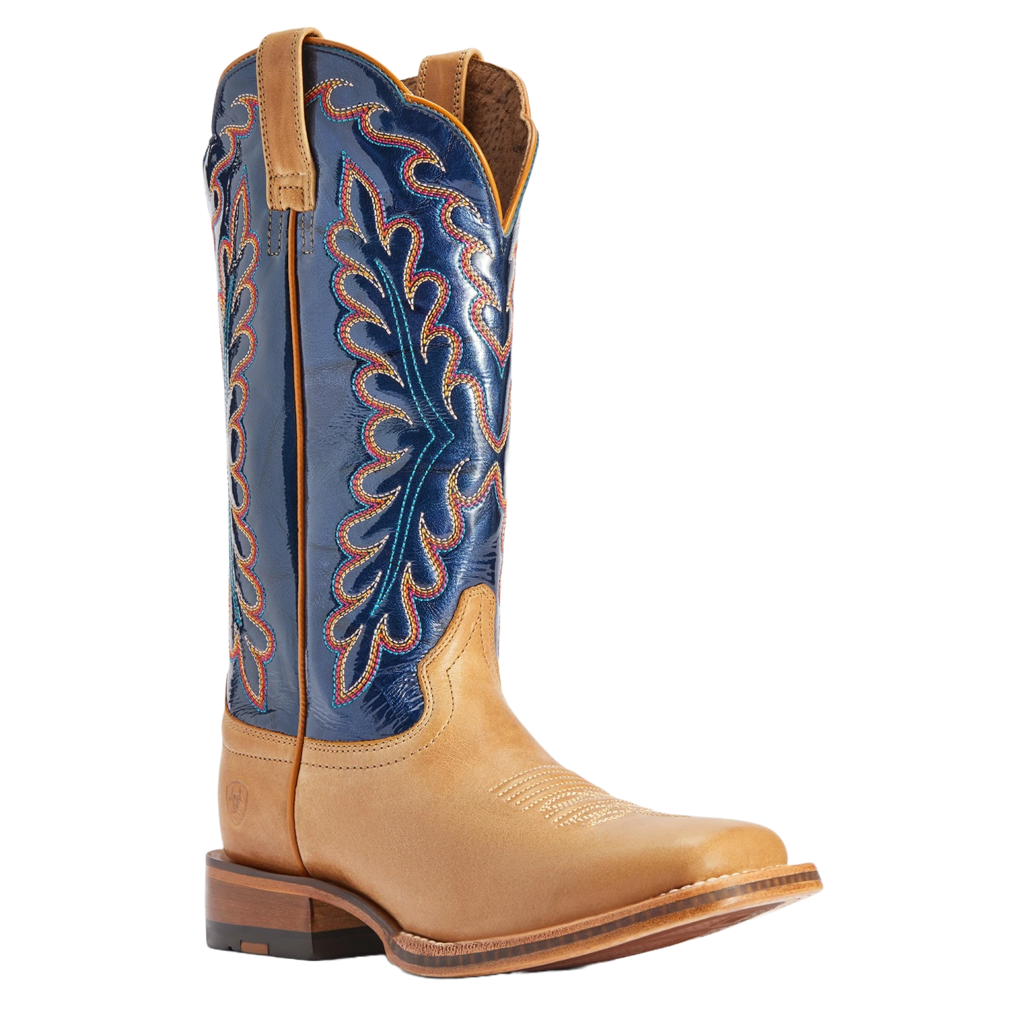 Ariat® Ladies Darbie Square Toe Flaxen & Navy Patent Boots 10042388 3 Ariat® Ladies Darbie Square Toe Flaxen & Navy Patent Boots 10042388