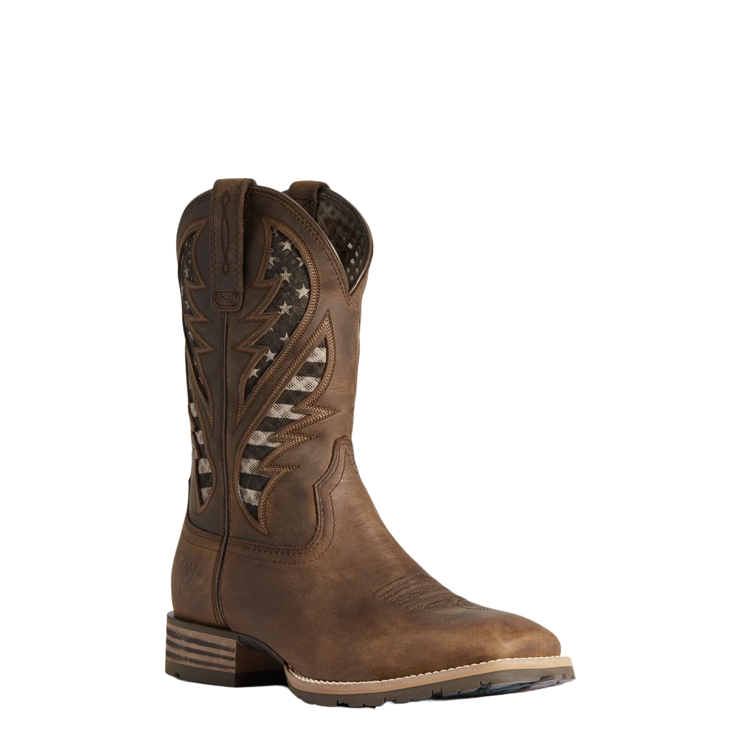 Ariat Men's Hybrid VentTEK Brown With American Flag Boot 10038340 3 Ariat Men's Hybrid VentTEK Brown With American Flag Boot 10038340