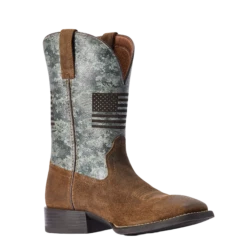 Ariat Men's Sport Flying Proud Taupe & Green Camo Square Toe Boots 10042405