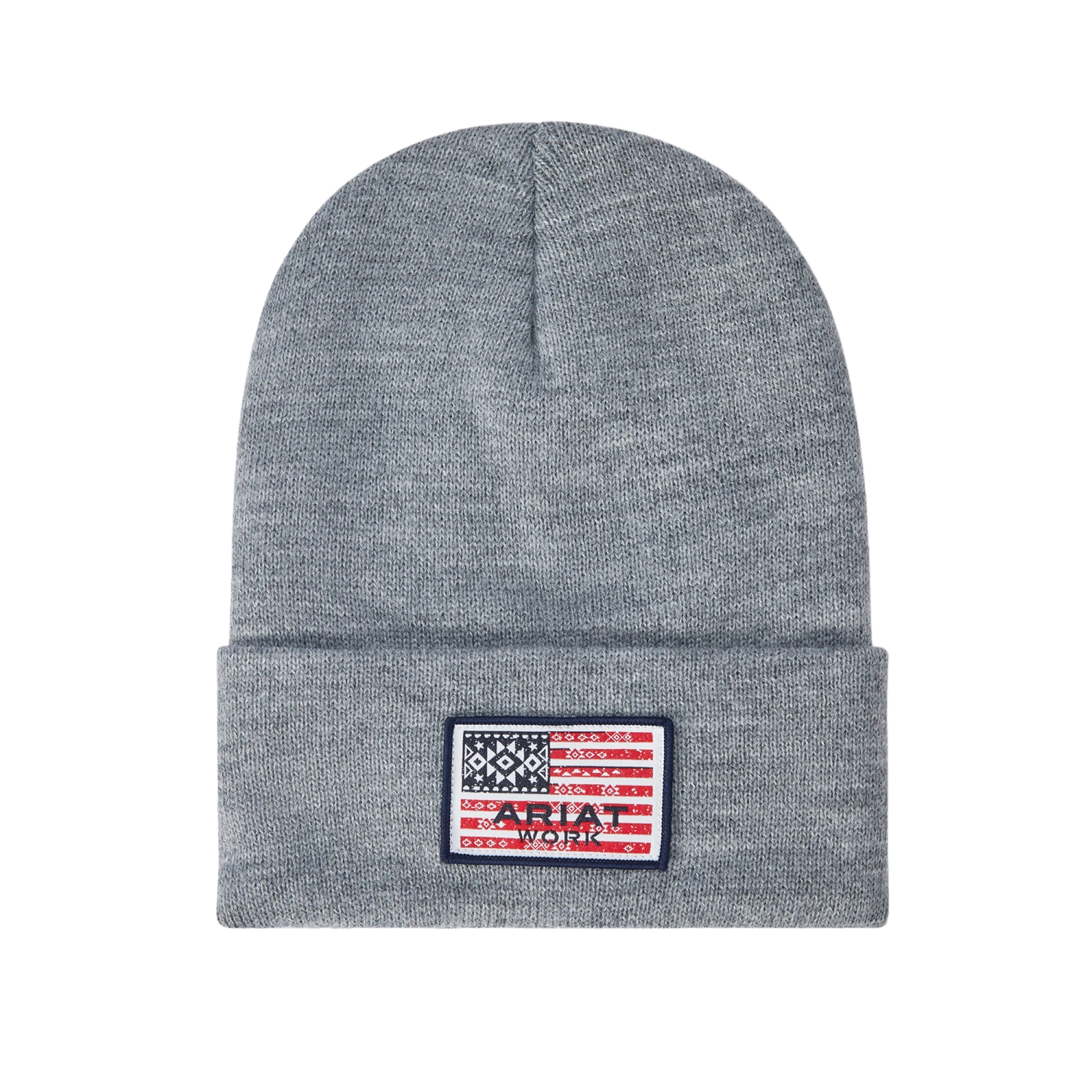 Ariat® Ladies Rebar Flag Patch Heather Grey Beanie 10041701 3 Ariat® Ladies Rebar Flag Patch Heather Grey Beanie 10041701