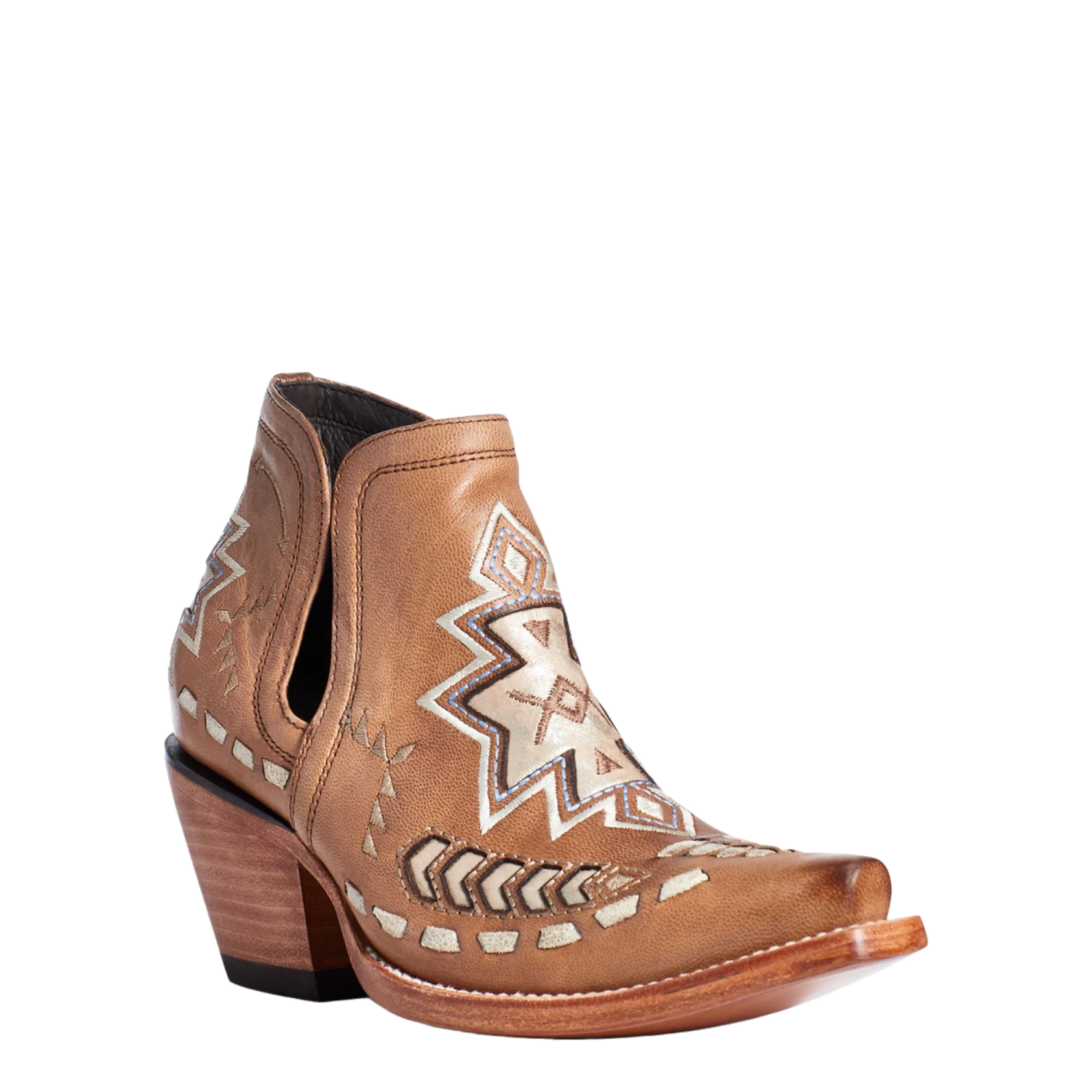 Ariat® Ladies Dixon Aztec Crackled Aged Tan Brown Booties 10035973 3 Ariat® Ladies Dixon Aztec Crackled Aged Tan Brown Booties 10035973