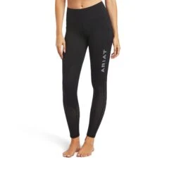 Ariat Ladies EOS Knee Patch Black Tights 10025582 -Ariat Shoes Shop S19 WMS ENGL 10025582 front