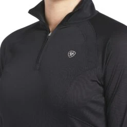 Ariat® Ladies Sunstopper 2.0 Black 1/4-Zip Pullover Baselayer 10030429 -Ariat Shoes Shop S20 WMS ENGL 10030429 detail01