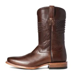 Ariat Men's Circuit Patriot Bar Top Brown Square Toe Boots 10036001 -Ariat Shoes Shop S21 MNS WEST 10036001 side