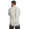 Ariat® Men's Rebar Workman Logo Tee Heather Grey 10035400 -Ariat Shoes Shop S21 MNS WORK 10035400 back