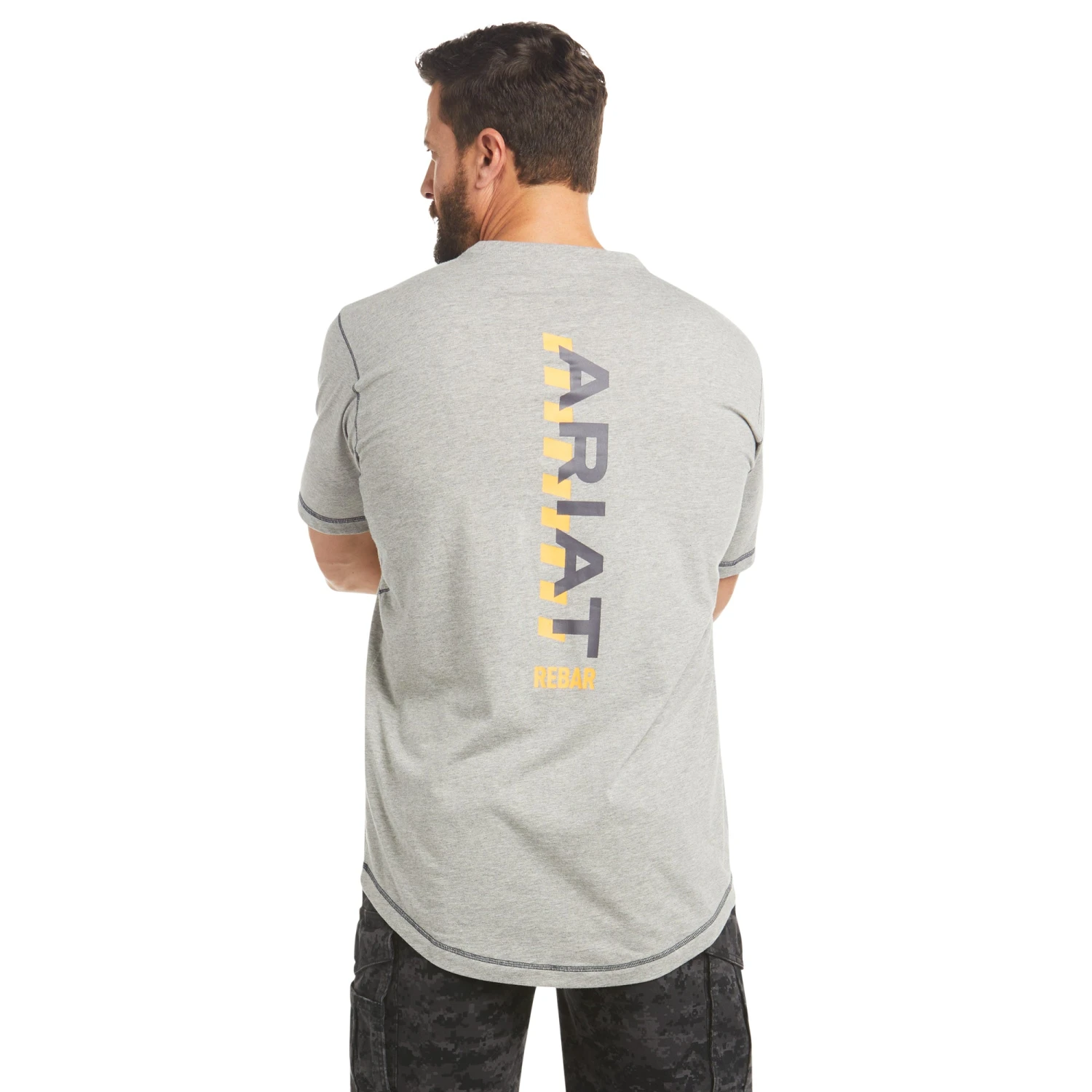 Ariat® Men's Rebar Workman Logo Tee Heather Grey 10035400 3 Ariat® Men's Rebar Workman Logo Tee Heather Grey 10035400
