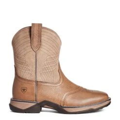 Ariat Ladies Anthem Shortie Tan Western Boots 10035838 -Ariat Shoes Shop S21 WMS WEST 10035838 side1