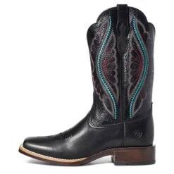 Ariat Ladies Primetime True Black Square Toe Boots 10035934 -Ariat Shoes Shop S21 WMS WEST 10035934 side