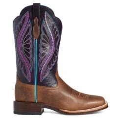 Ariat Ladies Primetime Embroidered Brown & Purple Western Boots 10035936 -Ariat Shoes Shop S21 WMS WEST 10035936 side1