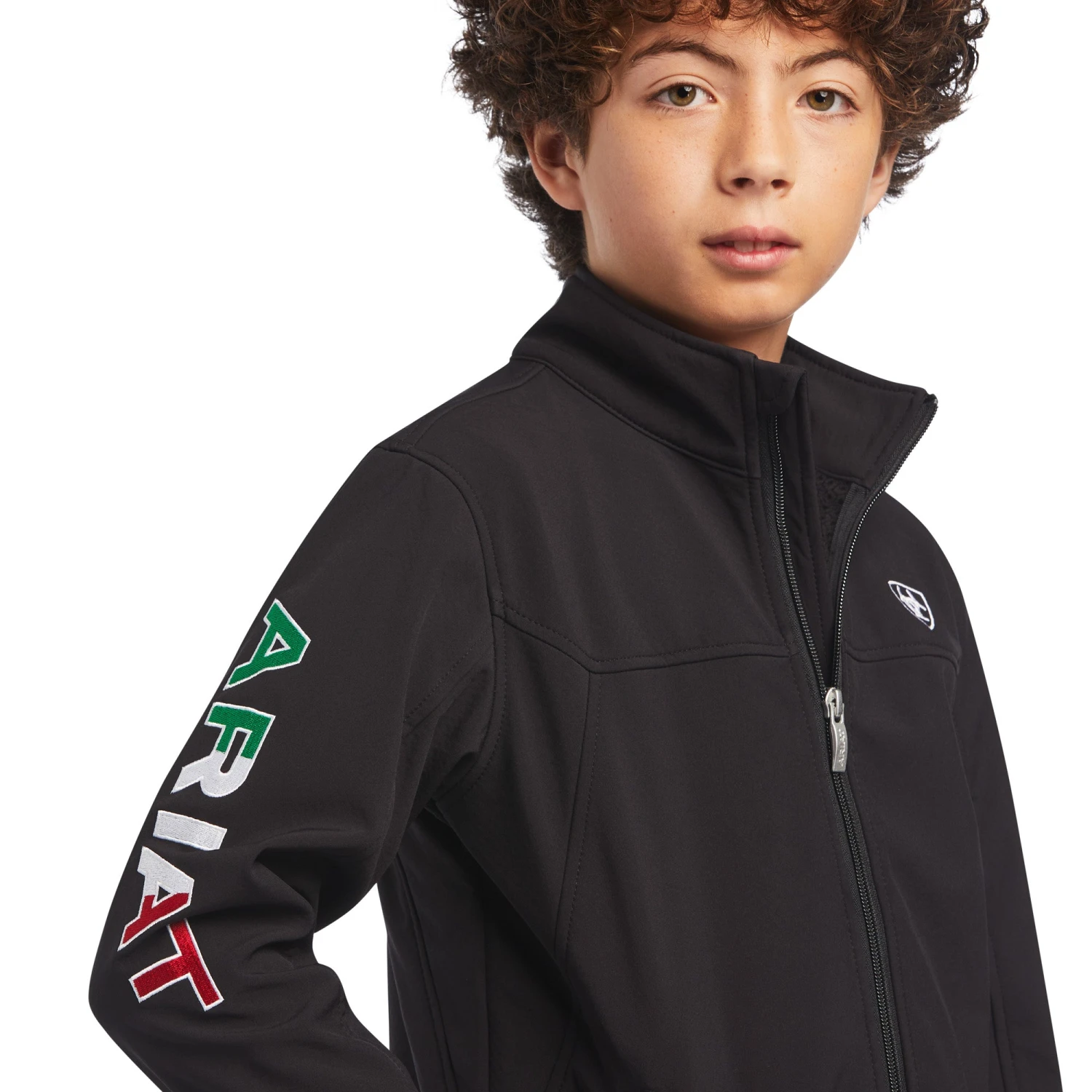 Ariat® Children's New Team Softshell Mexico Black Jacket 10036550 6 Ariat® Children's New Team Softshell Mexico Black Jacket 10036550 - Image 4