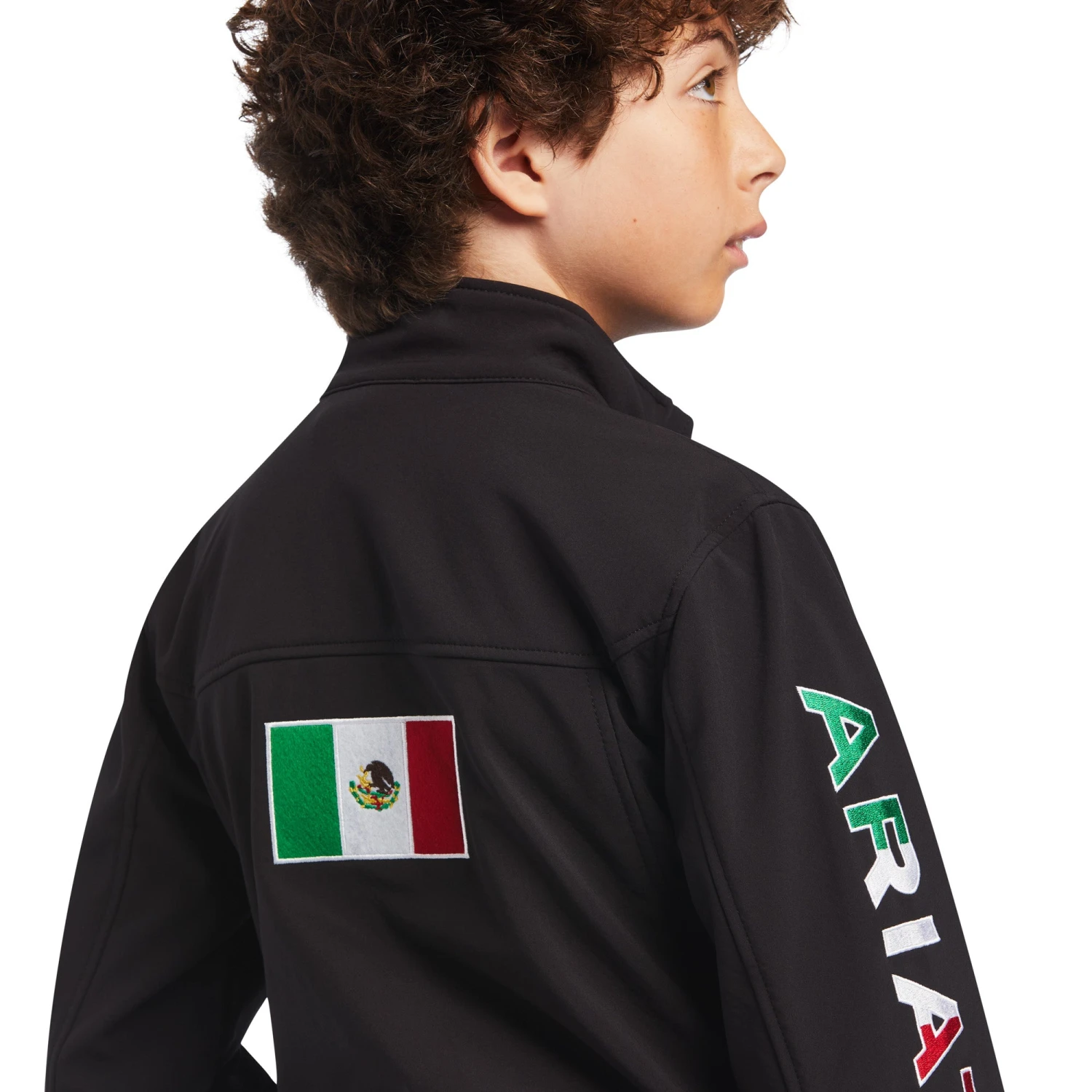 Ariat® Children's New Team Softshell Mexico Black Jacket 10036550 7 Ariat® Children's New Team Softshell Mexico Black Jacket 10036550 - Image 5