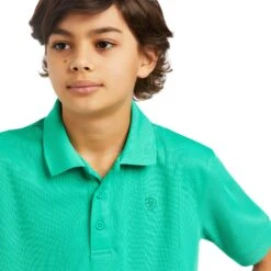 Ariat Boy's TEK Polo Mint Shirt 10039395 -Ariat Shoes Shop S22 BYS WEST 10039395 detail01