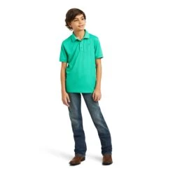 Ariat Boy's TEK Polo Mint Shirt 10039395 -Ariat Shoes Shop S22 BYS WEST 10039395 full