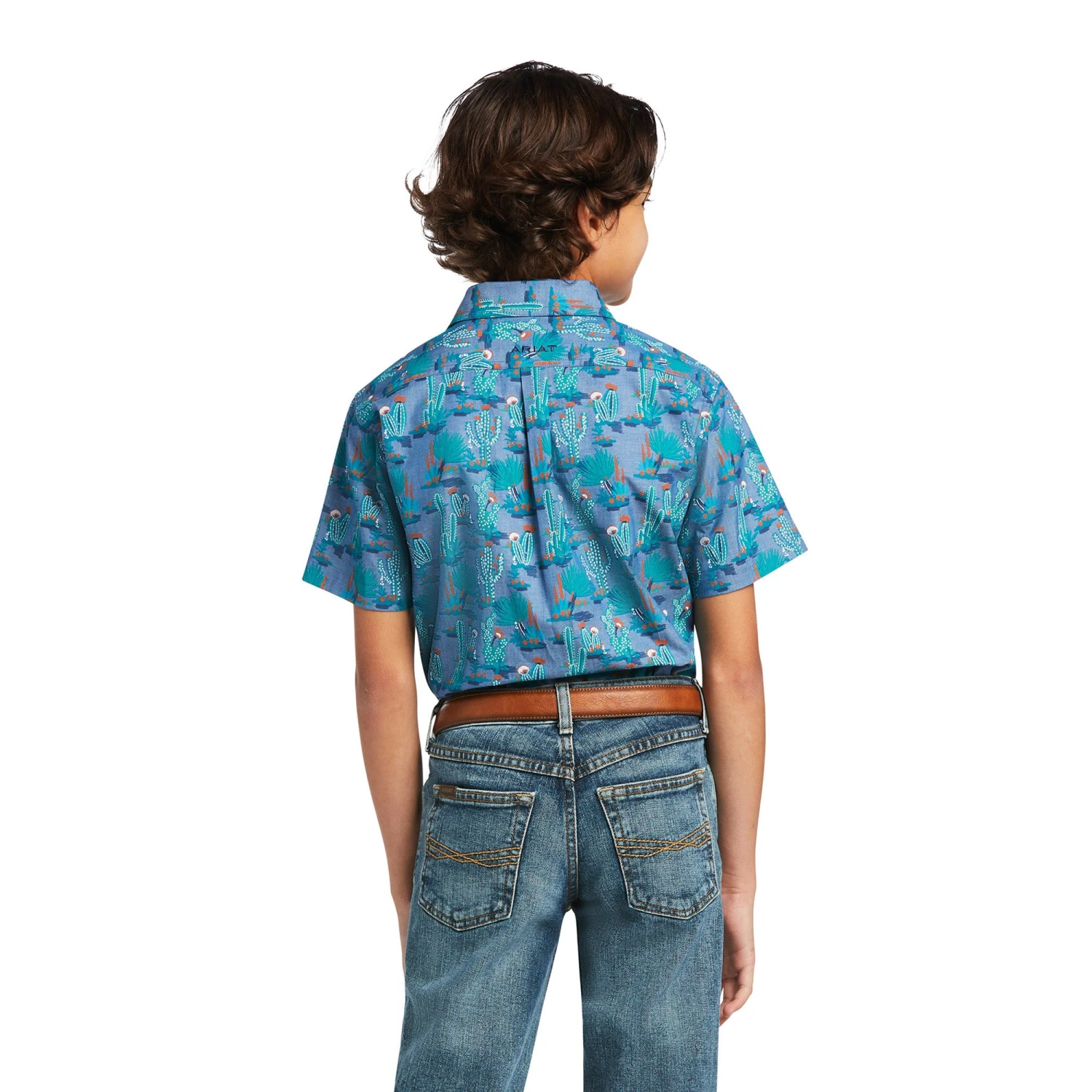 Ariat® Boy's Casual Series Short Sleeve Daxton Mint Shirt 10039519 4 Ariat® Boy's Casual Series Short Sleeve Daxton Mint Shirt 10039519 - Image 2