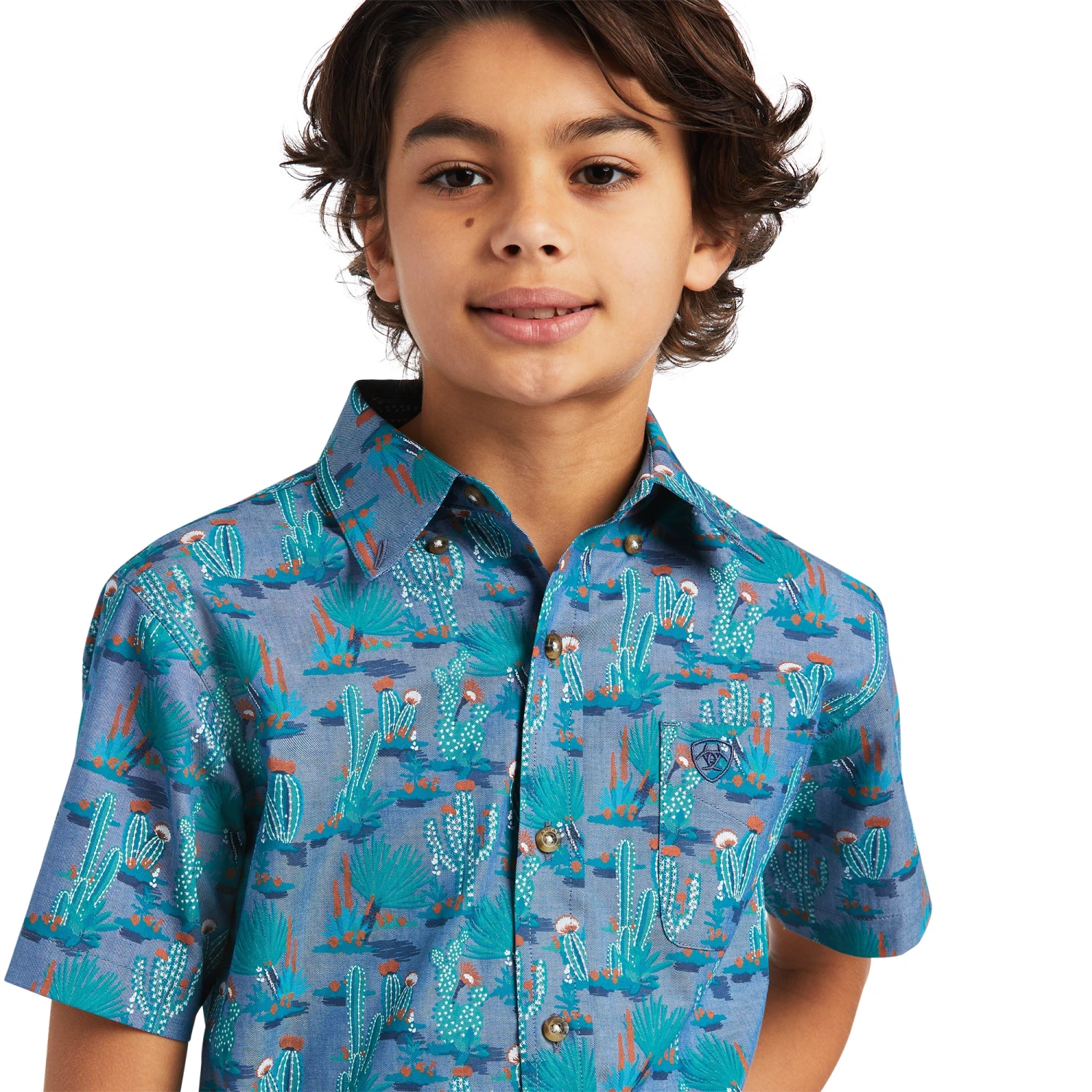 Ariat® Boy's Casual Series Short Sleeve Daxton Mint Shirt 10039519 5 Ariat® Boy's Casual Series Short Sleeve Daxton Mint Shirt 10039519 - Image 3