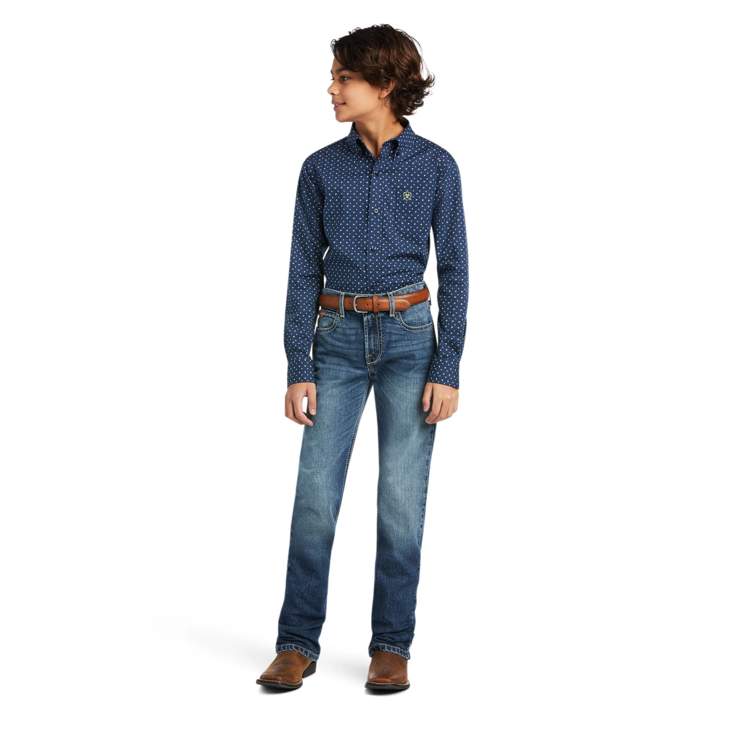 Ariat® Boy's Dante Stretch Classic Long Sleeve Pacific Shirt 10039520 5 Ariat® Boy's Dante Stretch Classic Long Sleeve Pacific Shirt 10039520 - Image 3