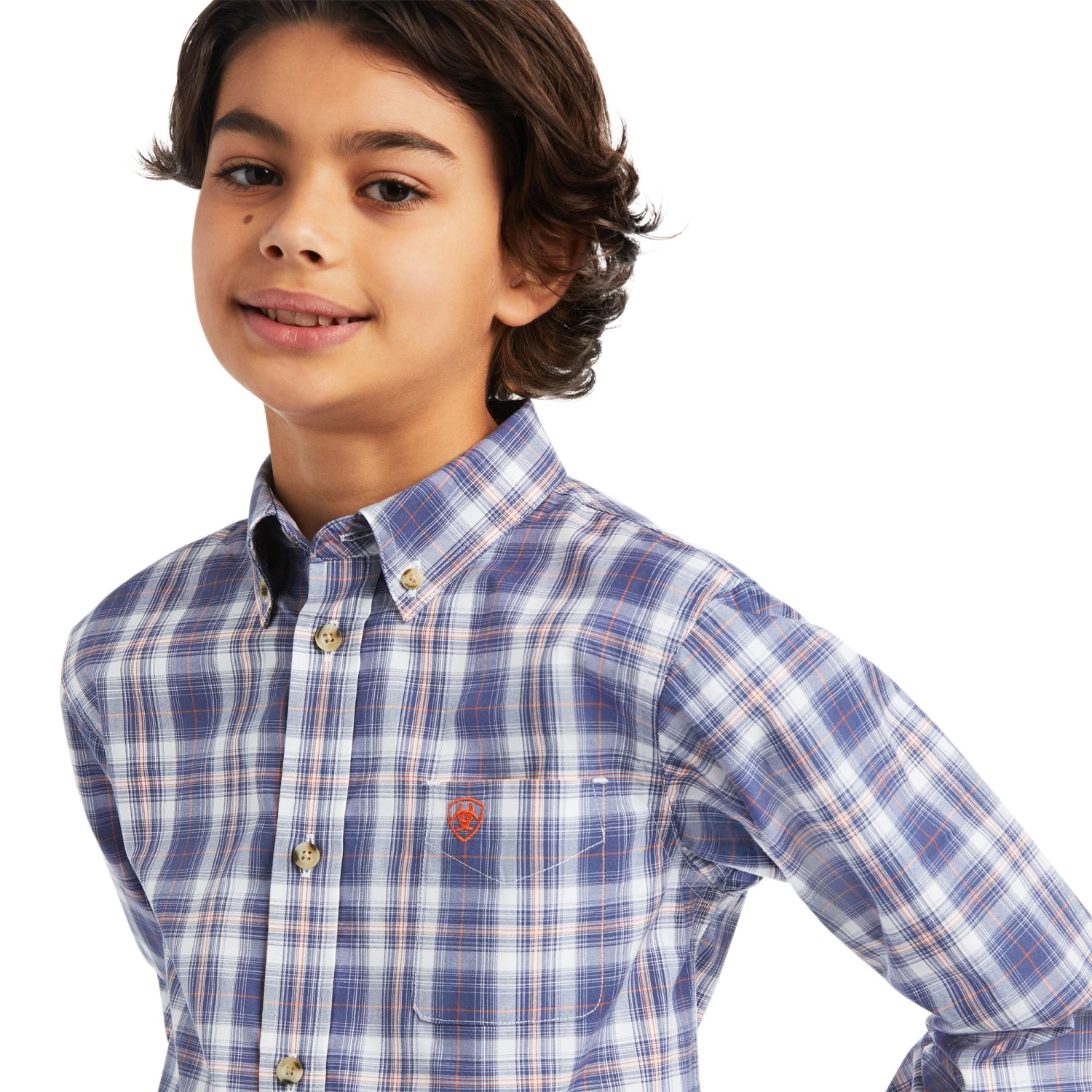 Ariat® Children's Pro Diego Classic Long Sleeve Blue Shirt 10039569 5 Ariat® Children's Pro Diego Classic Long Sleeve Blue Shirt 10039569 - Image 3
