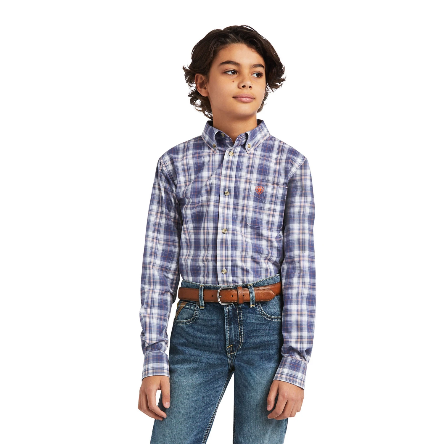 Ariat® Children's Pro Diego Classic Long Sleeve Blue Shirt 10039569 3 Ariat® Children's Pro Diego Classic Long Sleeve Blue Shirt 10039569