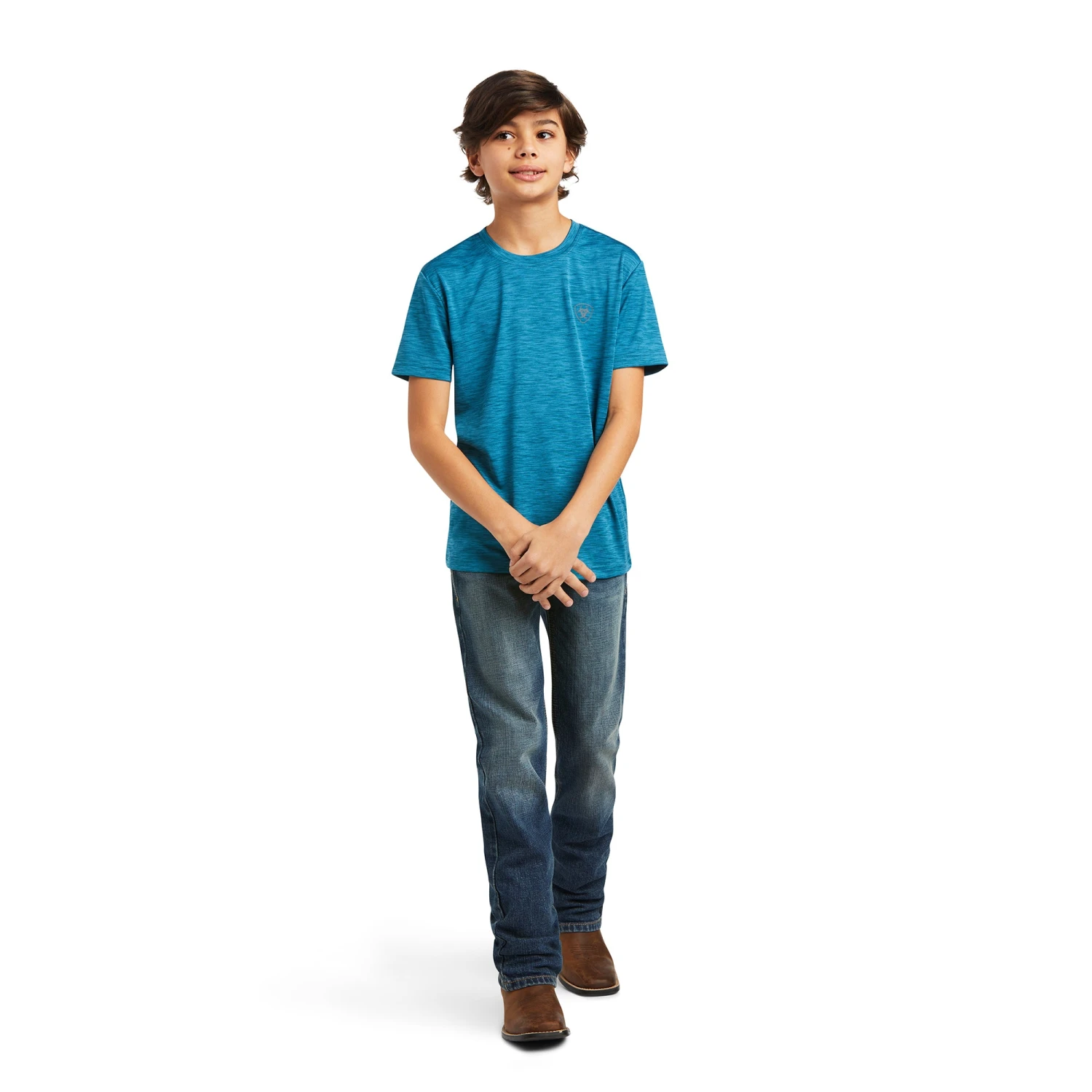 Ariat Boy's Charger Shield Short Sleeve Teal T-Shirt 10039586 5 Ariat Boy's Charger Shield Short Sleeve Teal T-Shirt 10039586 - Image 3