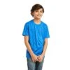 Ariat Boy's Charger Shield Short Sleeve Blue T-Shirt 10039587 2 Ariat Boy's Charger Shield Short Sleeve Blue T-Shirt 10039587 -Ariat Shoes Shop S22 BYS WEST 10039587 front