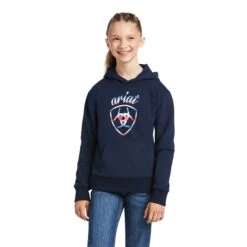 Ariat® Girl's R.E.A.L™ Serape LogoNavy Eclipse Hoodie 10039510 -Ariat Shoes Shop S22 GLS WEST 10039510 front 80b1a39c 5369 4119 9b7c 72b0a983412e