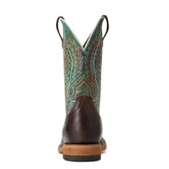 Ariat® Men's Cow Camp Better Brown & Cool Blue Western Boots 10040273 -Ariat Shoes Shop S22 MNS WEST 10040273 heel