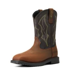 Ariat Men's RigTek­™ Waterproof Brown & Black Square Toe Boots 10034156 -Ariat Shoes Shop S22 MNS WORK 10034156 3 4 front 1 68bcbfc3 1e35 4bc6 9088 ec16c7ed9eaf