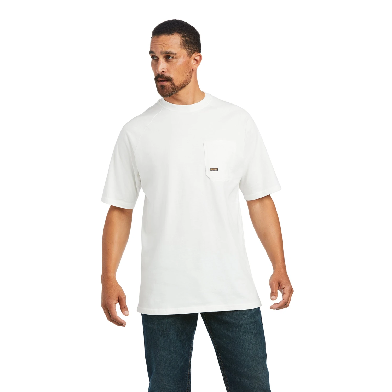 Ariat® Men's Rebar Cotton Strong White T-Shirt 10039336 3 Ariat® Men's Rebar Cotton Strong White T-Shirt 10039336