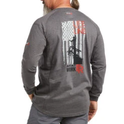 Ariat® Men's FR Air Life On The Line Charcoal Graphic T-Shirt 10039429
