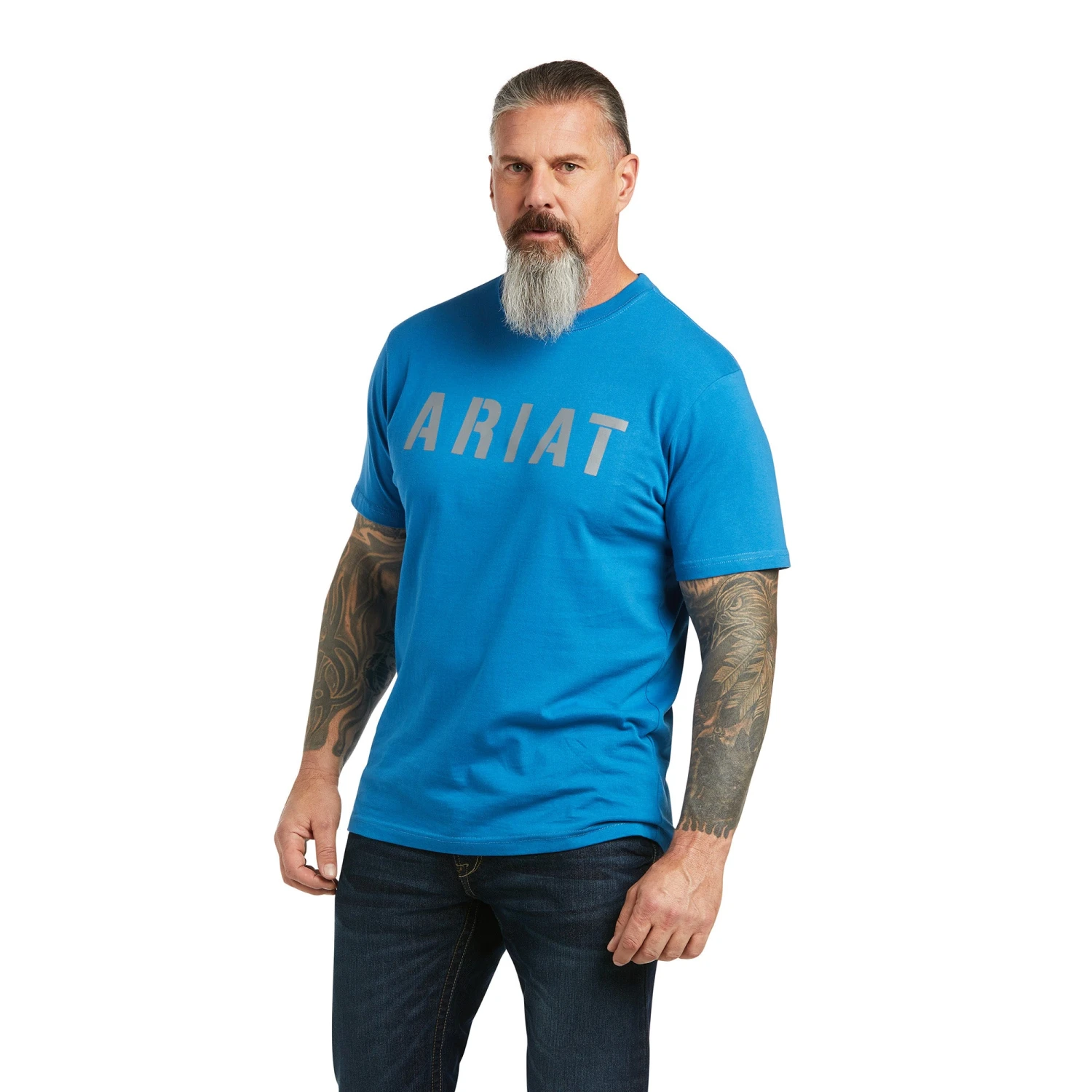 Ariat Men's Rebar Cotton Strong Block Deep Water T-shirt 10039476 3 Ariat Men's Rebar Cotton Strong Block Deep Water T-shirt 10039476