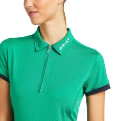 Ariat® Ladies Bandera Pool Table Green 1/4 Zip Polo Shirt 10039187 -Ariat Shoes Shop S22 WMS ENGL 10039187 detail01