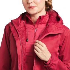 Ariat® Ladies Spectator Red Bud Long Sleeve Waterproof Jacket 10039214 -Ariat Shoes Shop S22 WMS ENGL 10039214 detail02